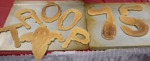 Pancake Art spelling Troop 75